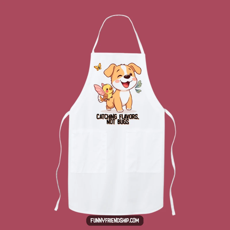 Funny Dog & Bird Butterfly Apron: Cook Up Laughter in the Kitchen