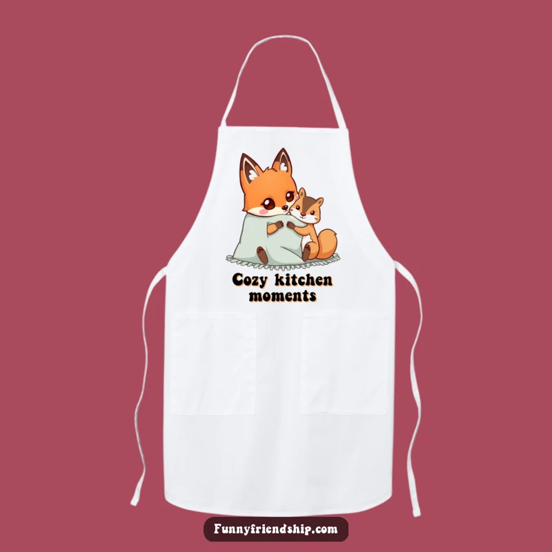 Funny Fox Apron: Cozy Blanket Friendship Kitchen Wear, Great Gift