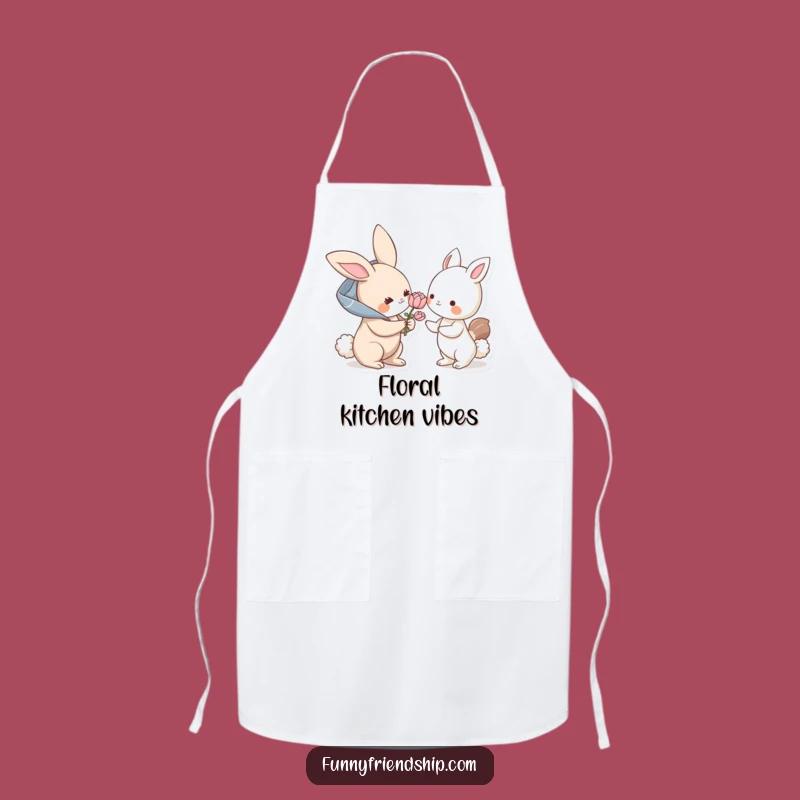 Funny Bunny Flower Apron: Cook with Kindness in This Hilarious Kitchen Gift!