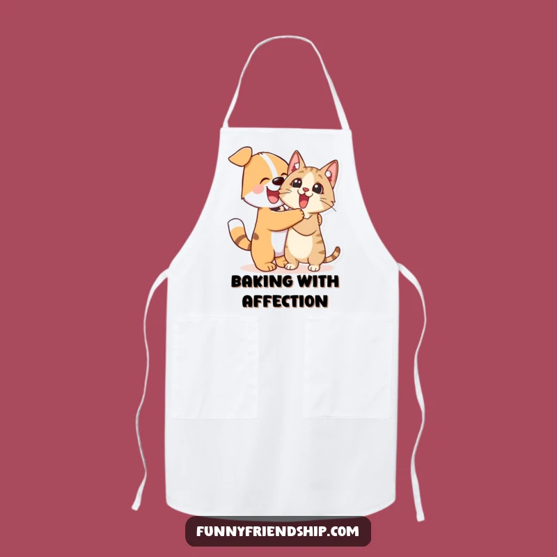 Funny Dog Cat Hug Apron: Cook Up Some Smiles with This Pet-Themed Kitchen Wear