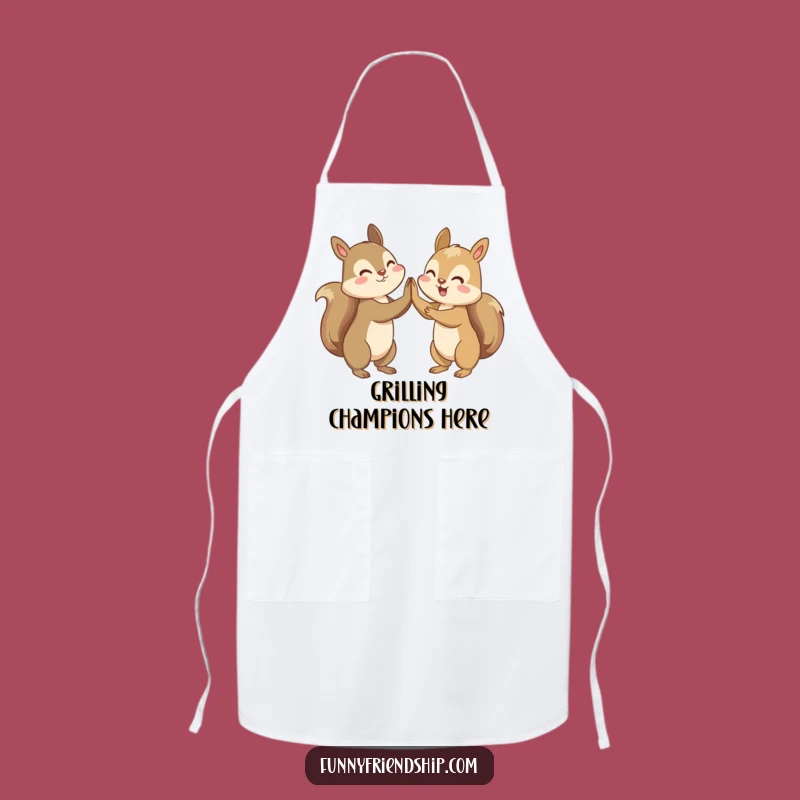 Funny Squirrel High-Five Apron: Celebrate Wins in the Kitchen