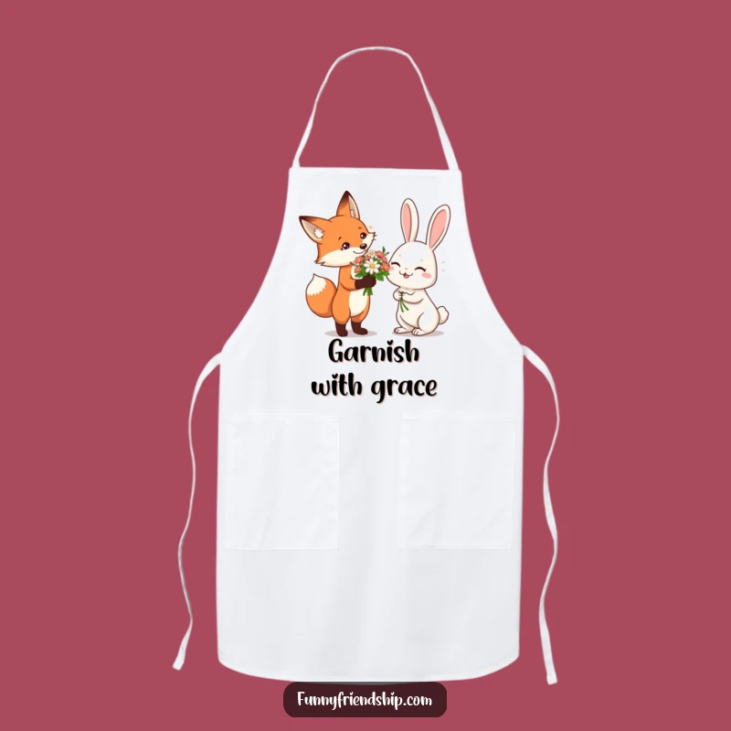 Funny Fox & Rabbit Flower Apron: Cook with Charm and Bring Smiles to the Kitchen