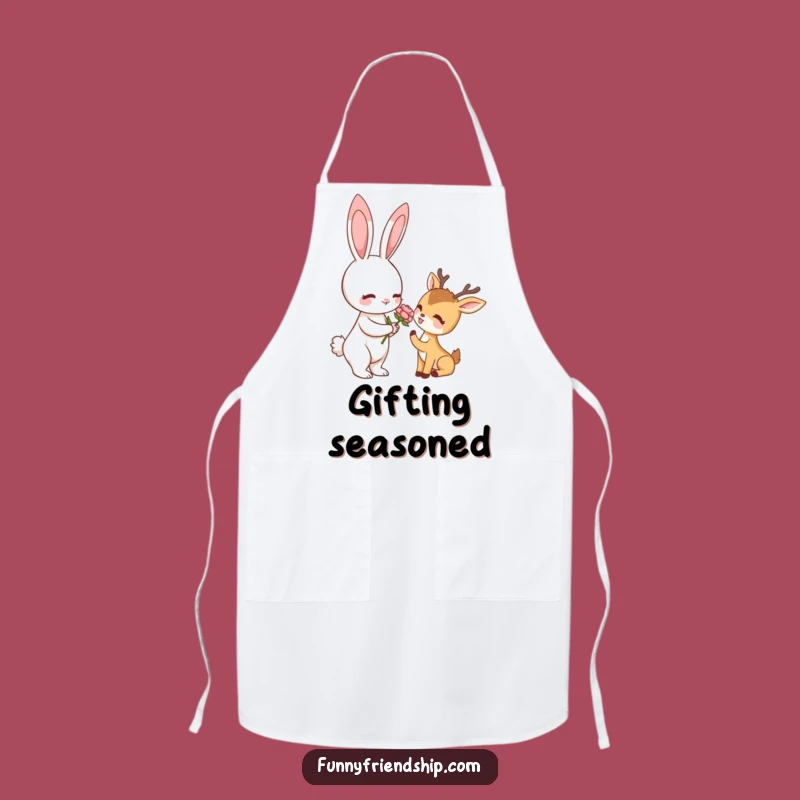 Funny Rabbit & Deer Flower Apron: Cook with Woodland Charm, A Hilarious Kitchen Gift