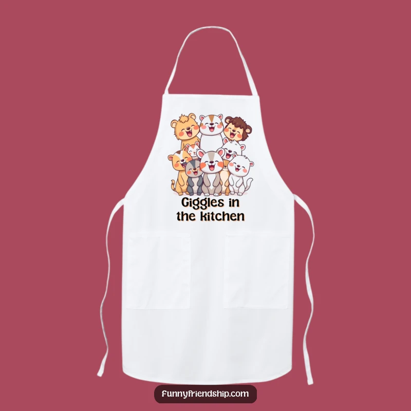 Funny Animal Laugh Apron: Joyful Group Kitchen Wear, Great Gift