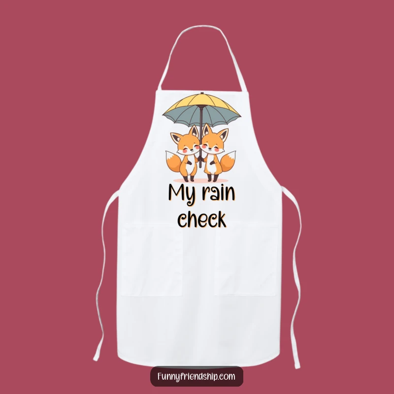 Funny Fox Umbrella Apron: Cute Cartoon Cooking Wear, Humorous Kitchen Gift