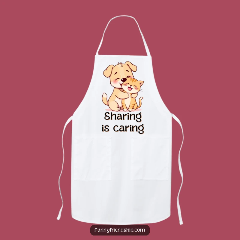 Funny Dog and Cat Hug Apron: Cook with Love and Laughter