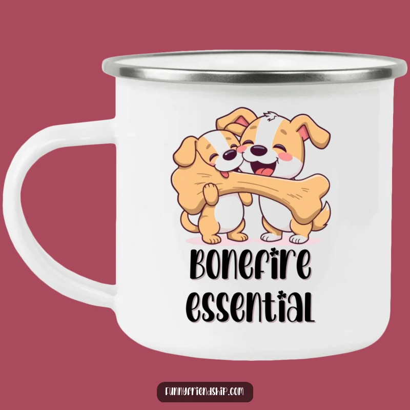 Funny Dog Bone Sharing Camping Mug: Your Adventure Buddy