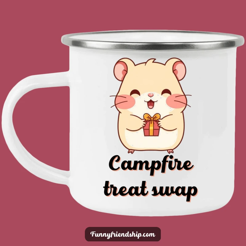 Funny Hamster Gift Camping Mug: Sip Your Adventure Fuel with Cheerful Generosity