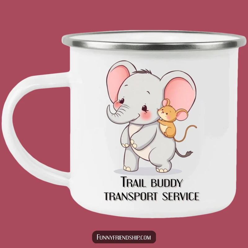 Durable Funny Elephant and Mouse Piggyback Camping Mug: Adventure Fuelled by Laughter