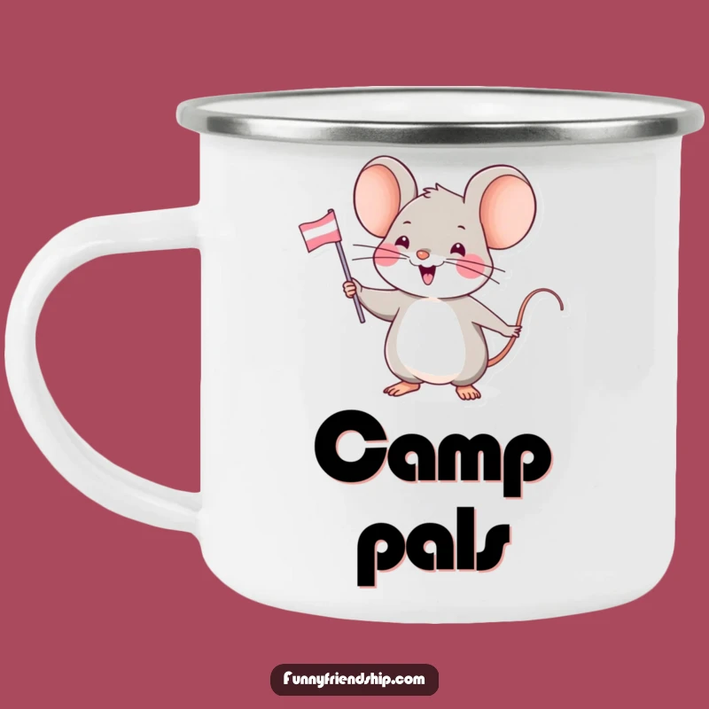 Durable Funny Mouse Friendship Flag Camping Mug - Trailside Camaraderie!