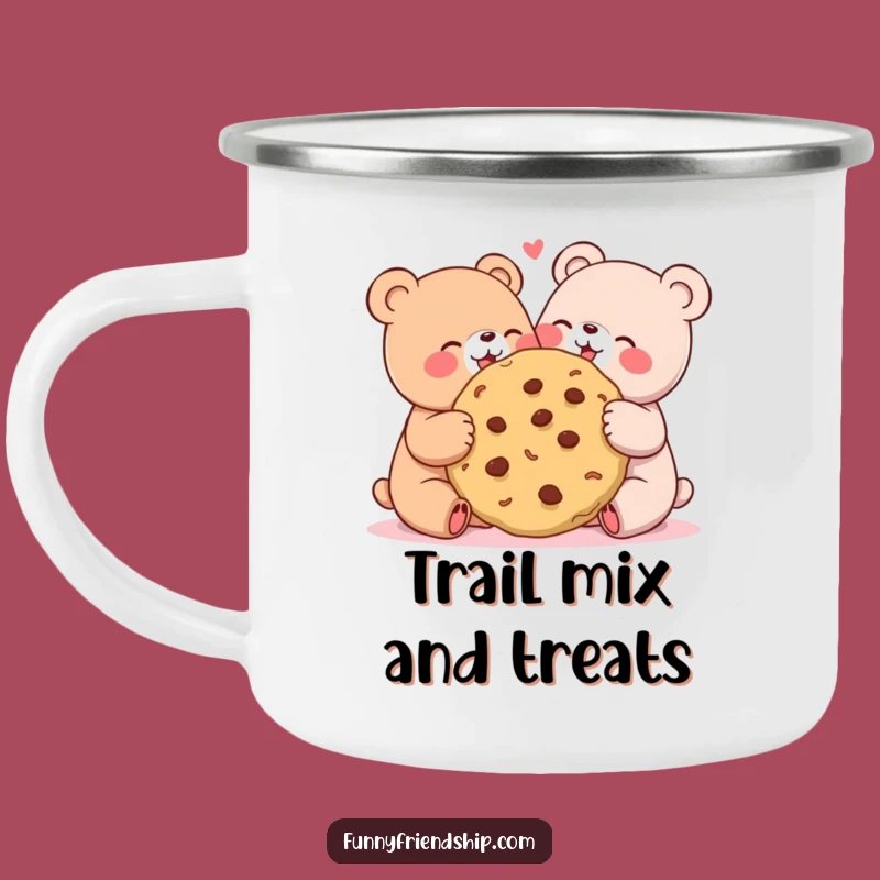 Funny Bear Cookie Sharing Camping Mug: Share Sweetness Outdoors