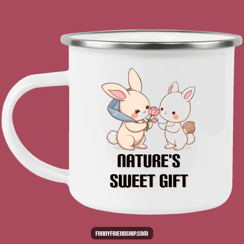 Funny Bunny Flower Camping Mug: Hilarious Campfire Kindness, Perfect Gift!