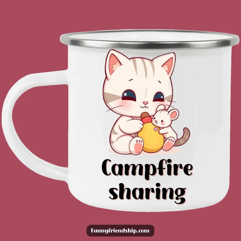 Funny Cat Mouse Toy Camping Mug: Hilarious Campfire Companionship, Perfect Gift!