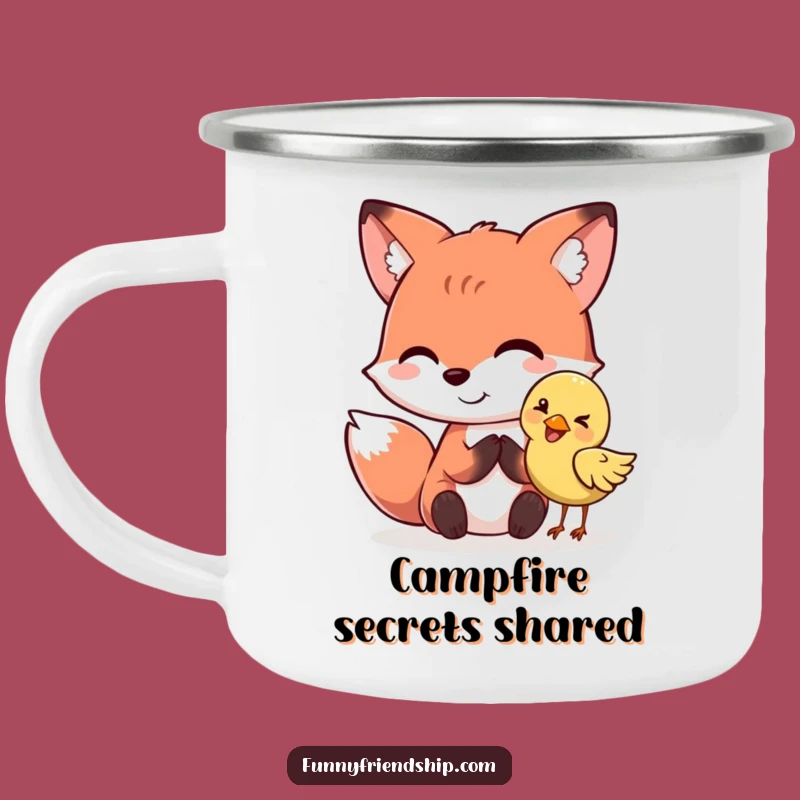 Funny Fox & Bird Secret Camping Mug: Adventure Fueled by Woodland Whispers