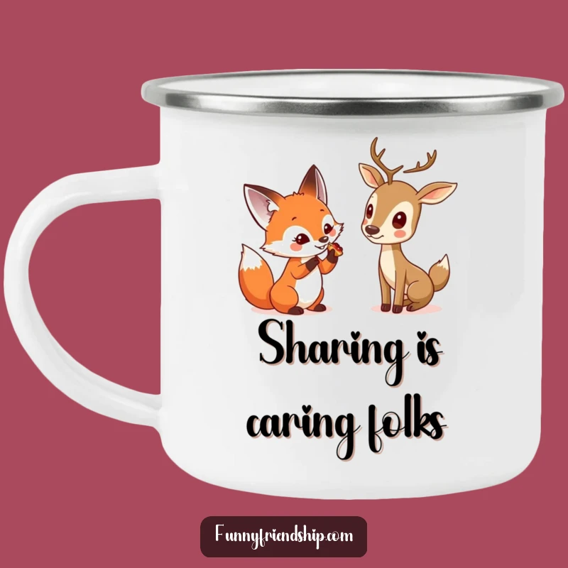 Funny Fox & Deer Enamel Mug - Adventure Buddy Funny Gift