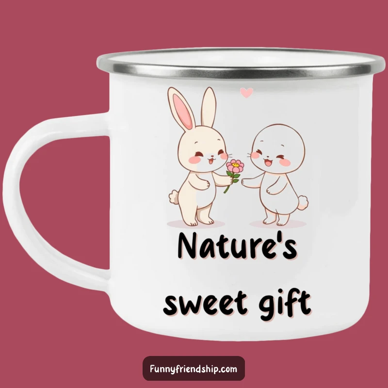Funny Rabbit Flower Camping Mug: Durable & Sweet Outdoor Companion