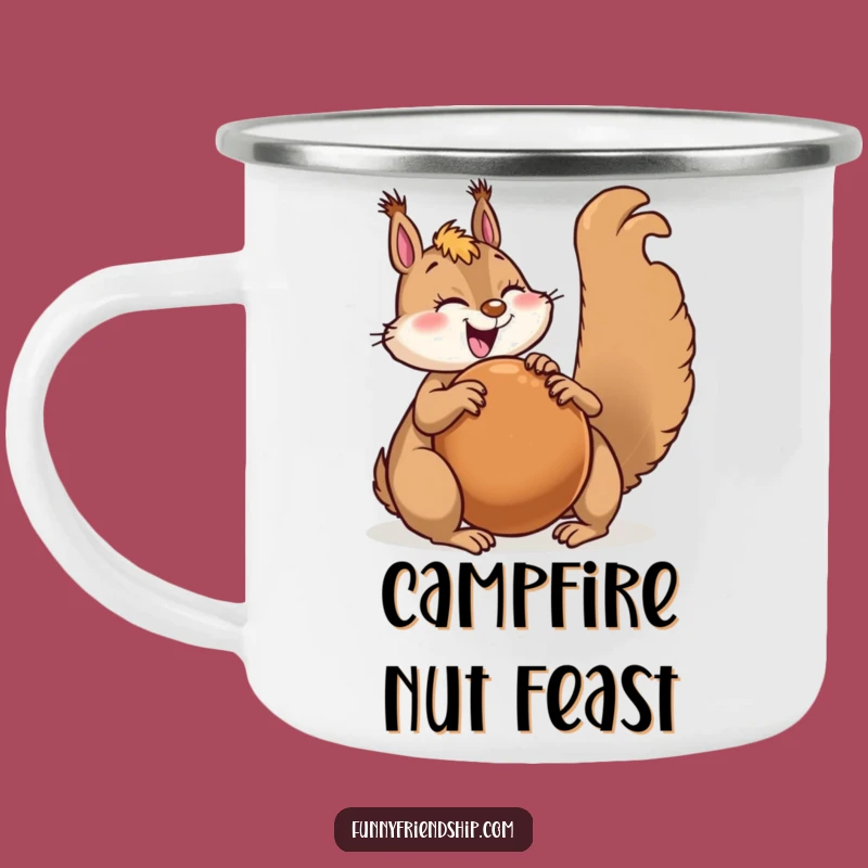 Funny Squirrel Sharing Camping Mug: Durable & Generous Outdoor Companion