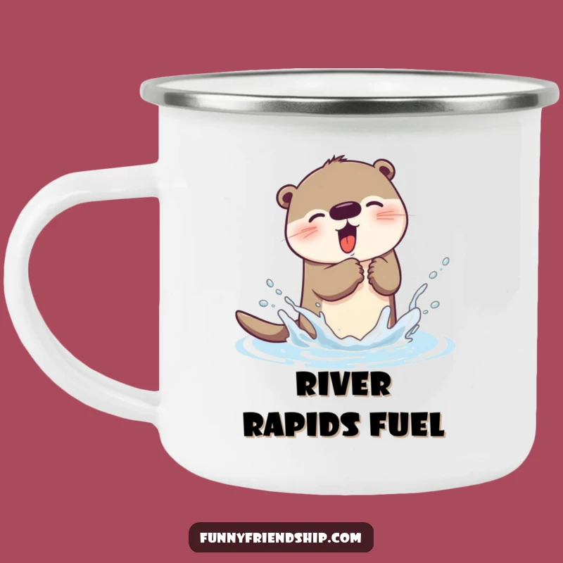 Funny Otter Splash Camping Mug: Adventure Fuel, Hilarious Outdoor Gift