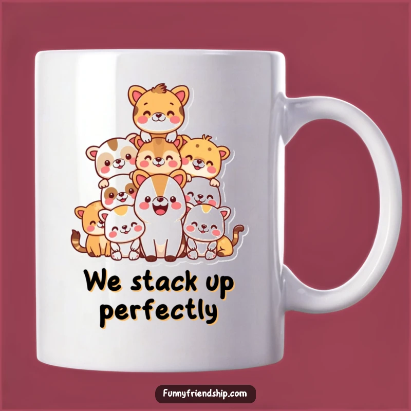 Funny Animal Pyramid Mug: A Stack of Smiles for Your Morning Brew
