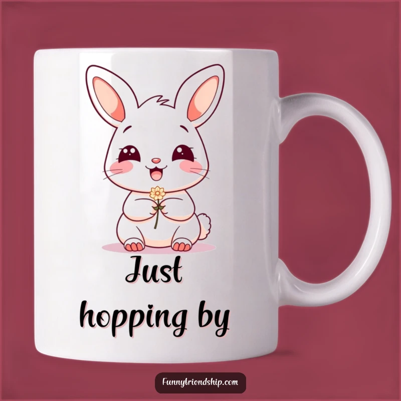 Funny Bunny Flower Mug: Sweet Greeting Gift for Friends and Loved Ones