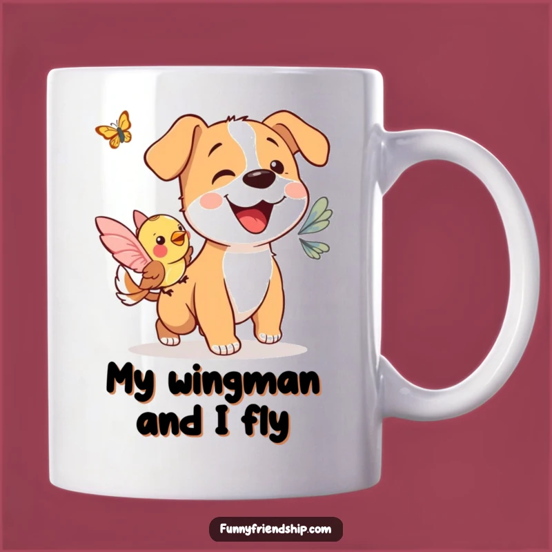 Funny Dog & Bird Butterfly Chase Mug: A Hilarious Gift for Animal Lovers