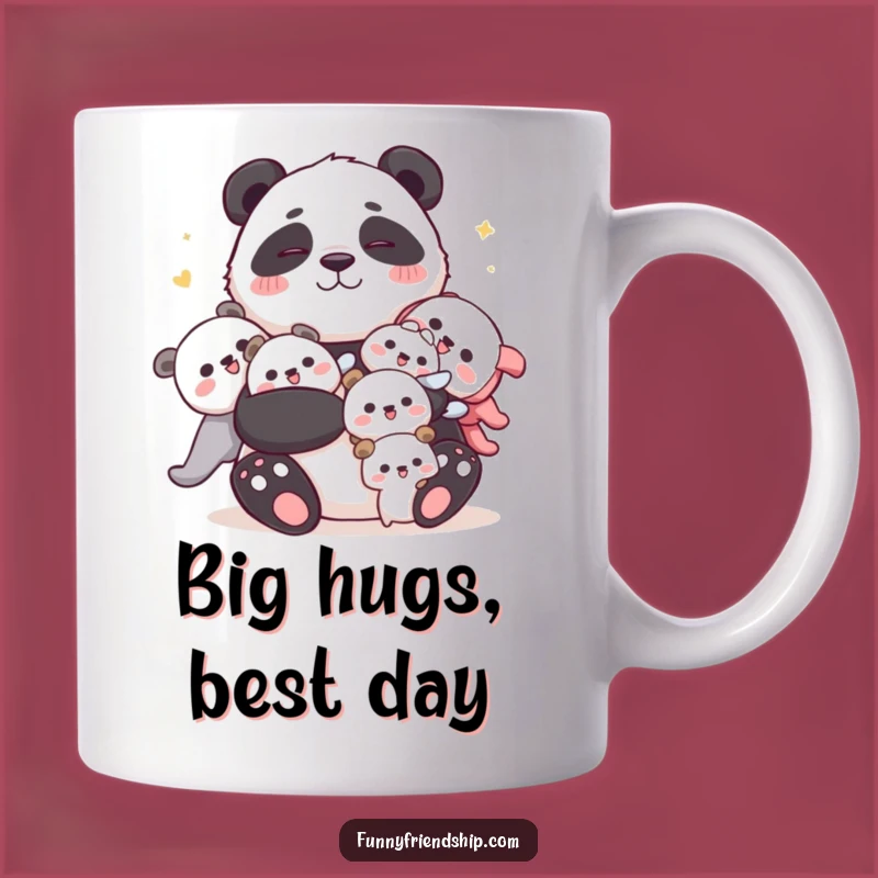 Funny Panda Hug Mug: Embrace Joy with This Cuddly Character's Hilarious Embrace