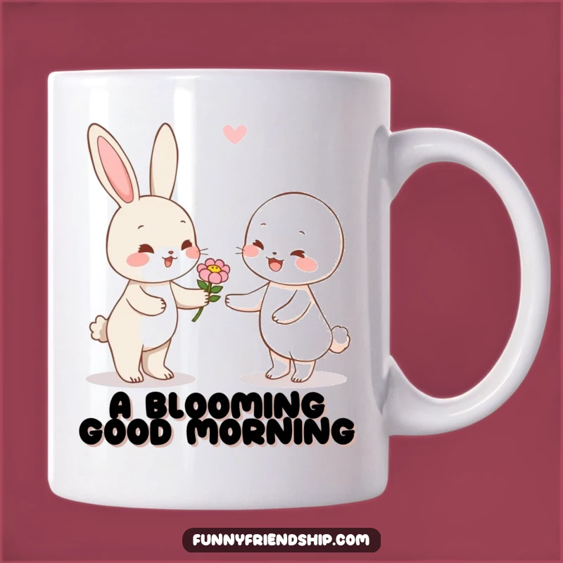 Funny Rabbit Flower Gift Mug: Adorable & Heartwarming Present for Kind Souls