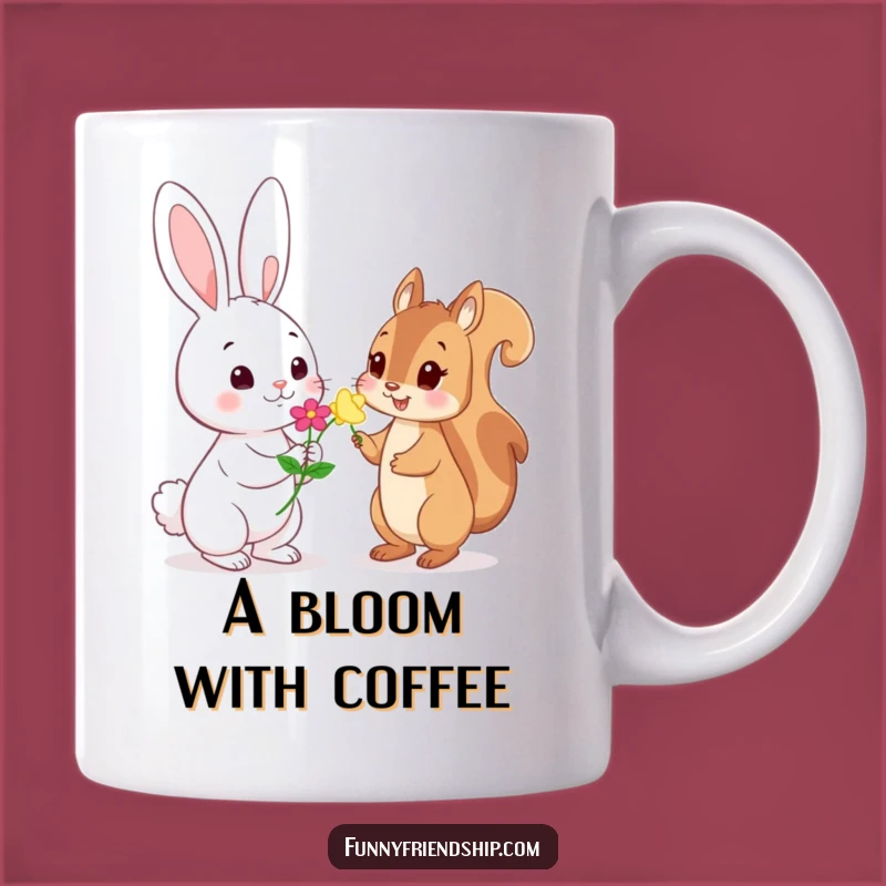 Funny Rabbit Squirrel Flower Mug: A Sweet Gift for Shy Friends and Garden Lovers