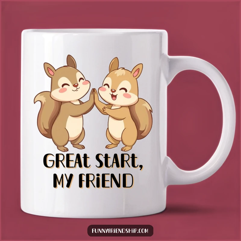 Funny Squirrel High-Five Mug: A Hilarious Buddy Gift for Friends