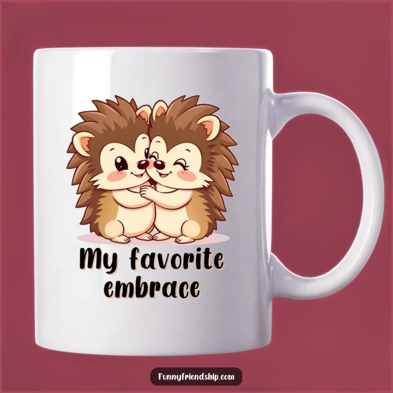 Funny Hedgehog Hug Mug - Adorable Cute Couple Gift for Best Friends