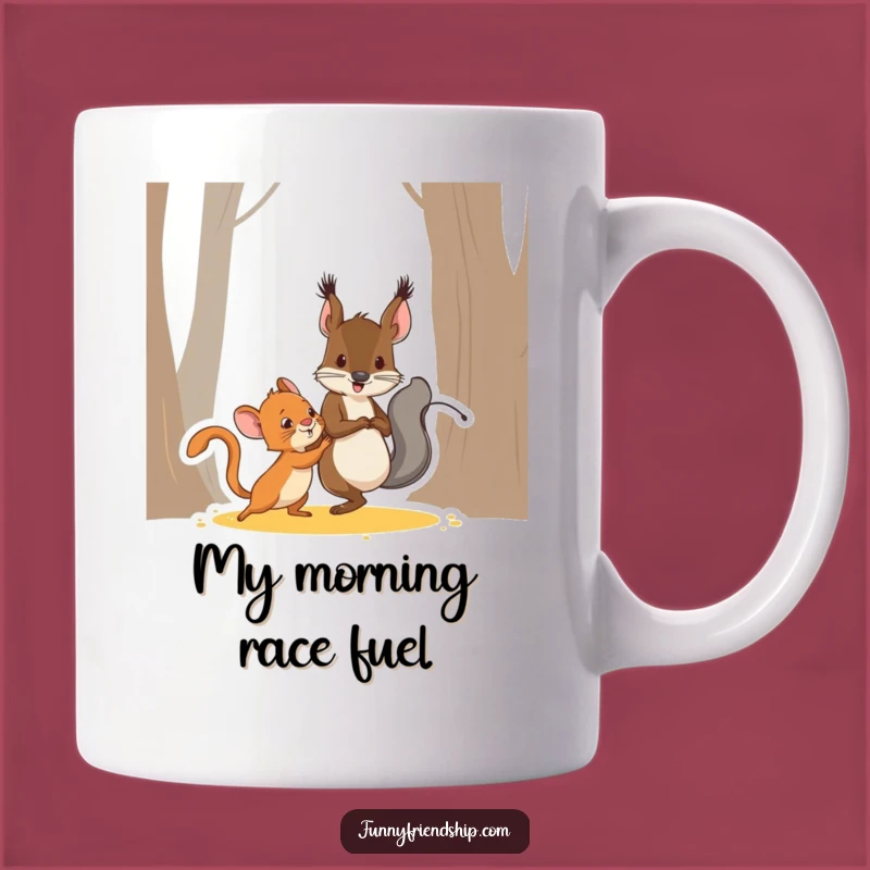 Funny Squirrel Mouse Tag Mug: Playful Cartoon Characters Gift