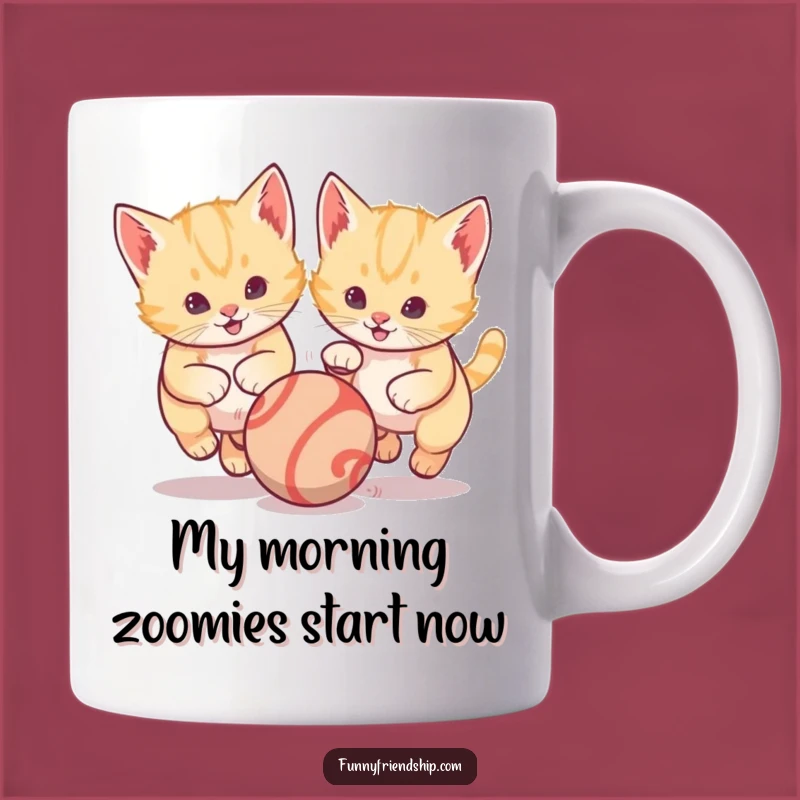 Funny Kitten Ball Play Mug: Adorable Cat Graphic, Perfect Gift for Cat Lovers