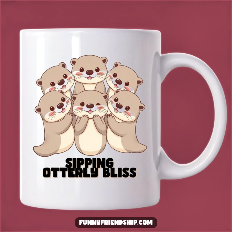 Funny Otter Circle Mug: Celebrate Friendship and Fun!