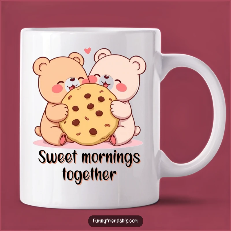 Funny Bear Cookie Sharing Mug: A Sweet & Hilarious Friendship Gift