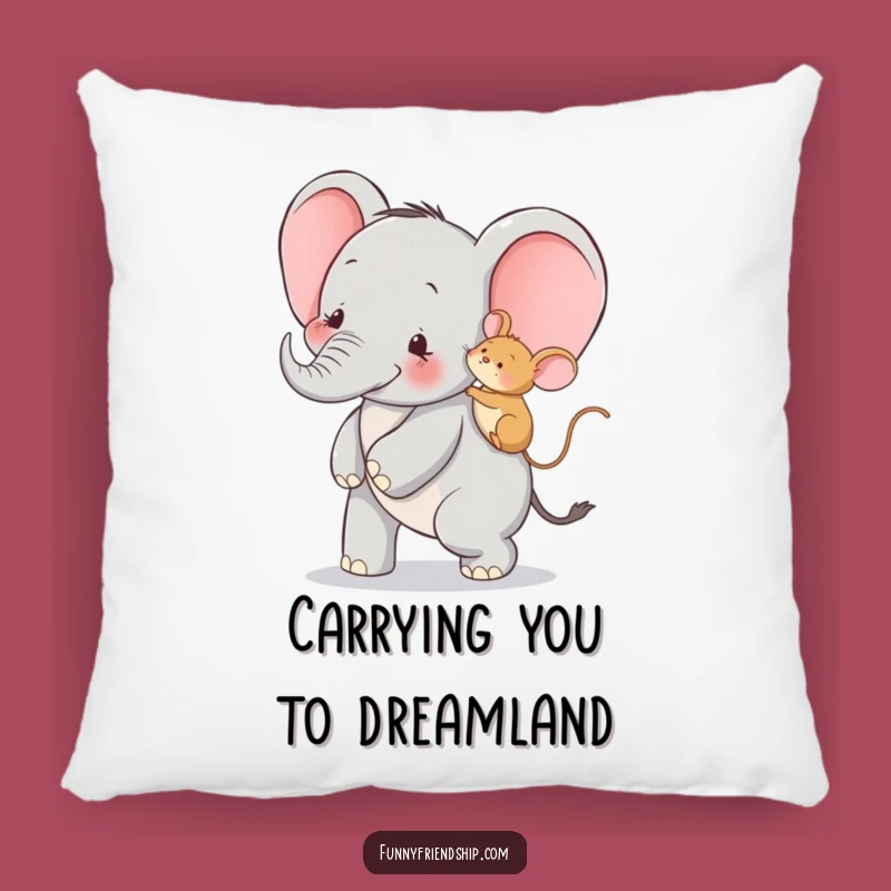 Soft Funny Elephant and Mouse Piggyback Pillow: Cuddle Up with Humor and Comfort