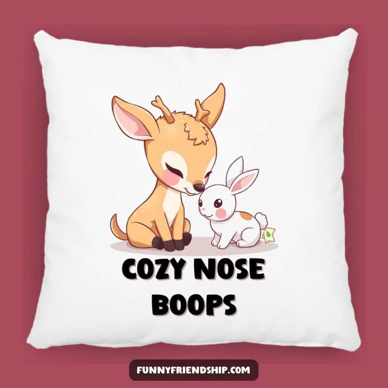 Funny Deer Pillow: Cozy Nudge Friendship Cushion, Cute Gift