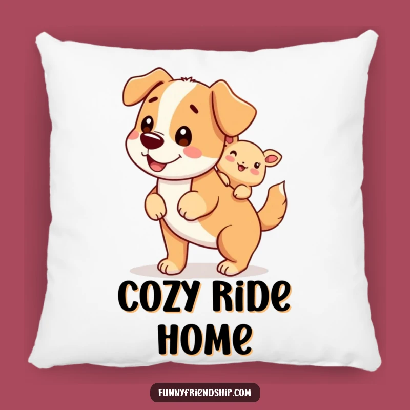 Funny Dog Piggyback Pillow - Soft Character Ride Cushion for Cozy Comfort