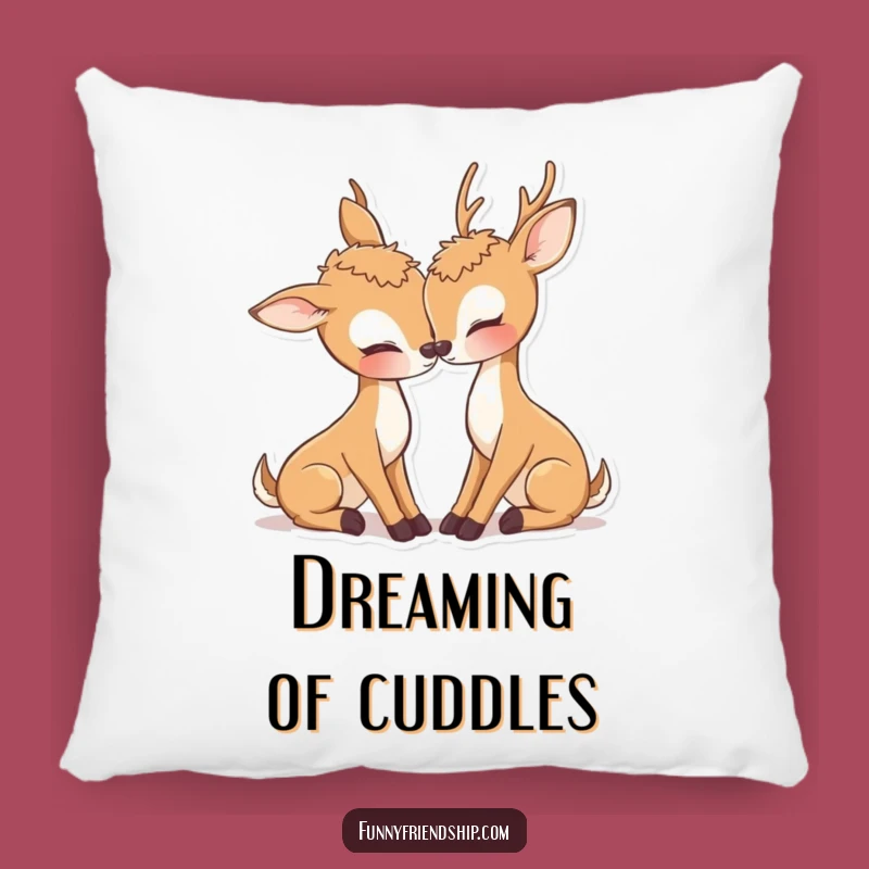 Cute Deer Nuzzle Pillow: Soft Comfort, Romantic Accent, Perfect Gift