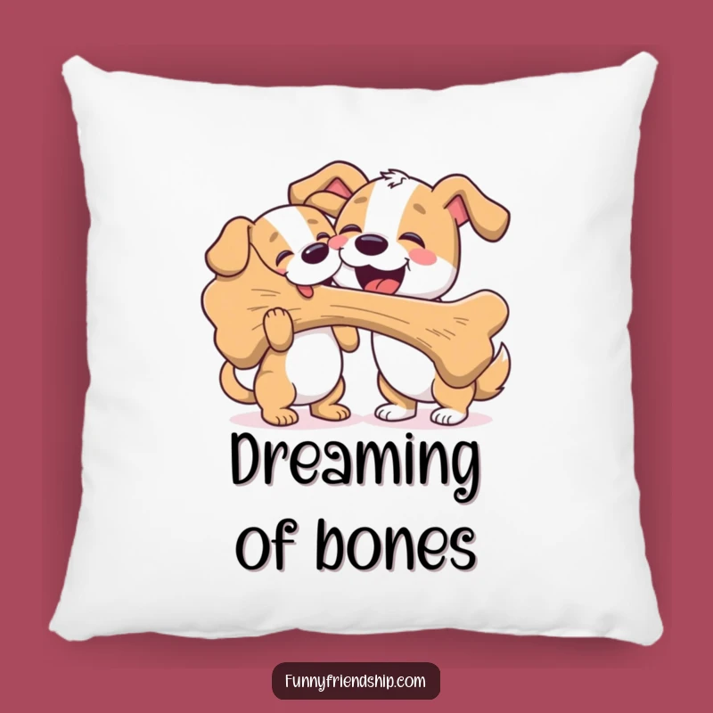 Funny Dog Bone Sharing Pillow: Cozy Comfort with Canine Art