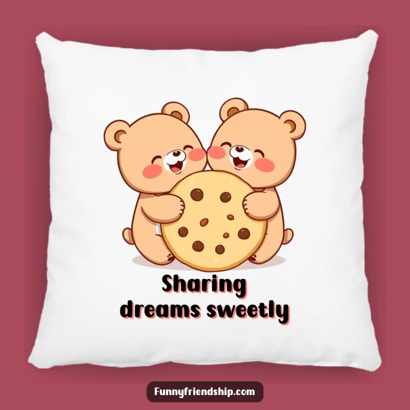 Funny Bear Cookie Comfort Pillow - Dream of Sweet Friends!