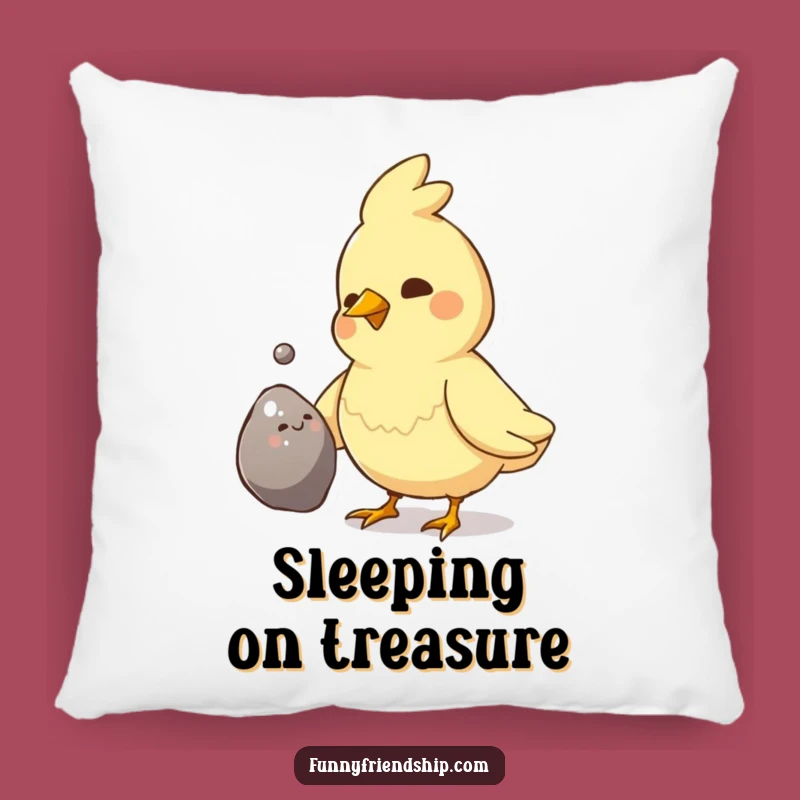 Funny Bird Pebble Gift Pillow - Cozy Comfort with Avian Charm