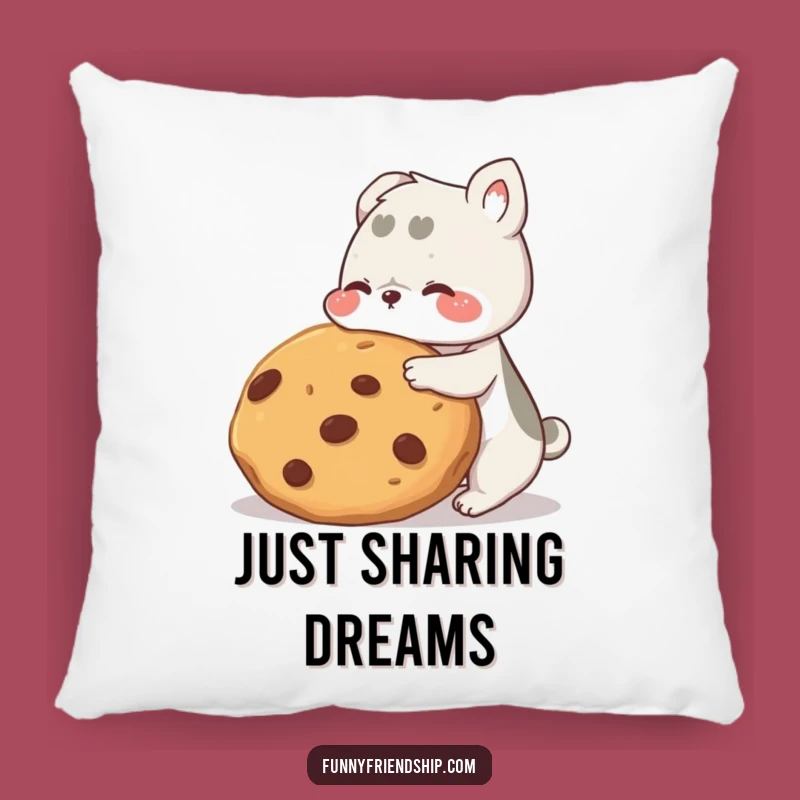 Funny Cookie Sharing Pillow: Cuddle Up with This Adorable and Funny Friendship Gift!