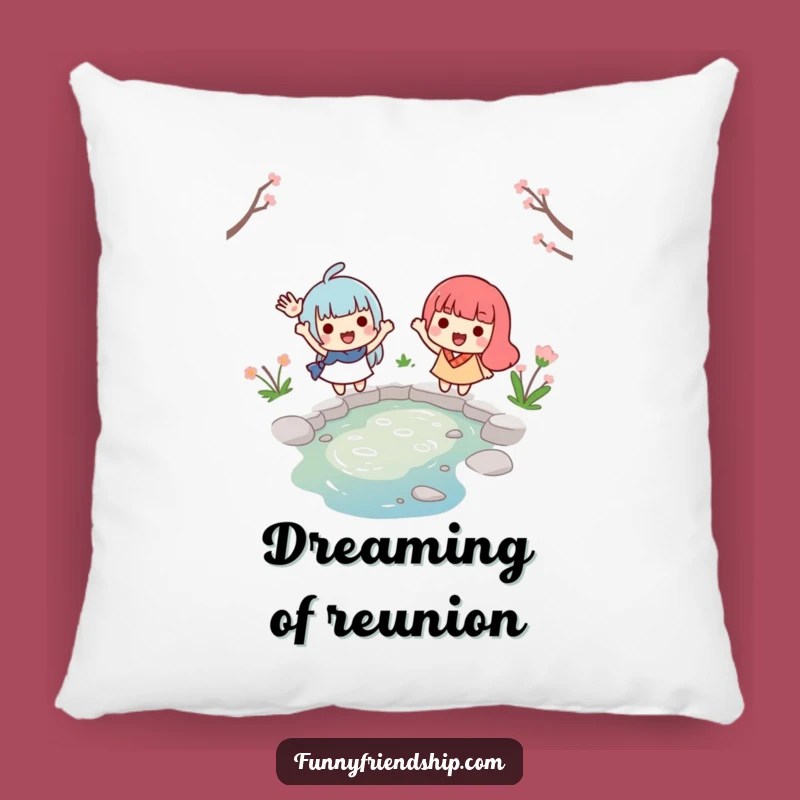 Funny Farewell Pillow: Waving Characters Cushion, Cute Gift