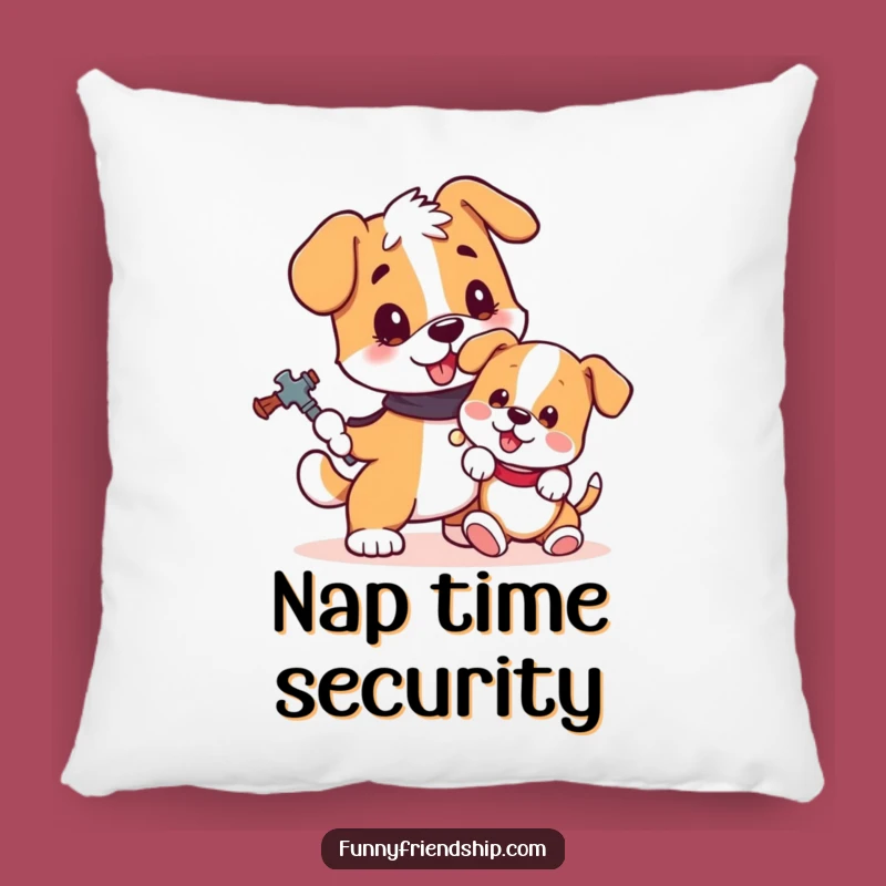 Funny Dog and Puppy Pillow: Snuggle Up with This Loyal Guardian's Adorable Comfort