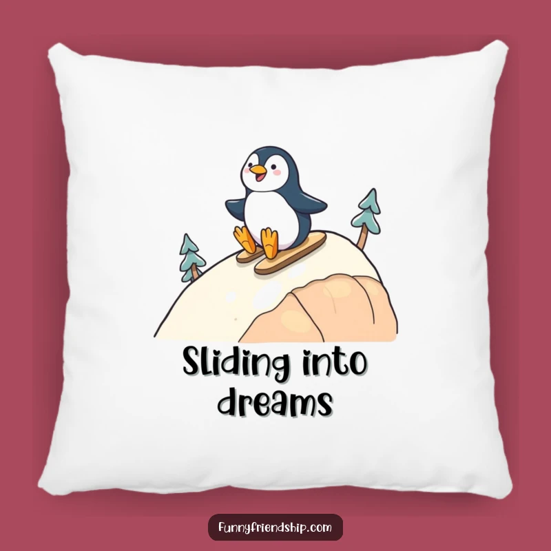 Funny Penguin Friends Pillow: Soft Sliding Duo Cushion, Delightful Funny Gift