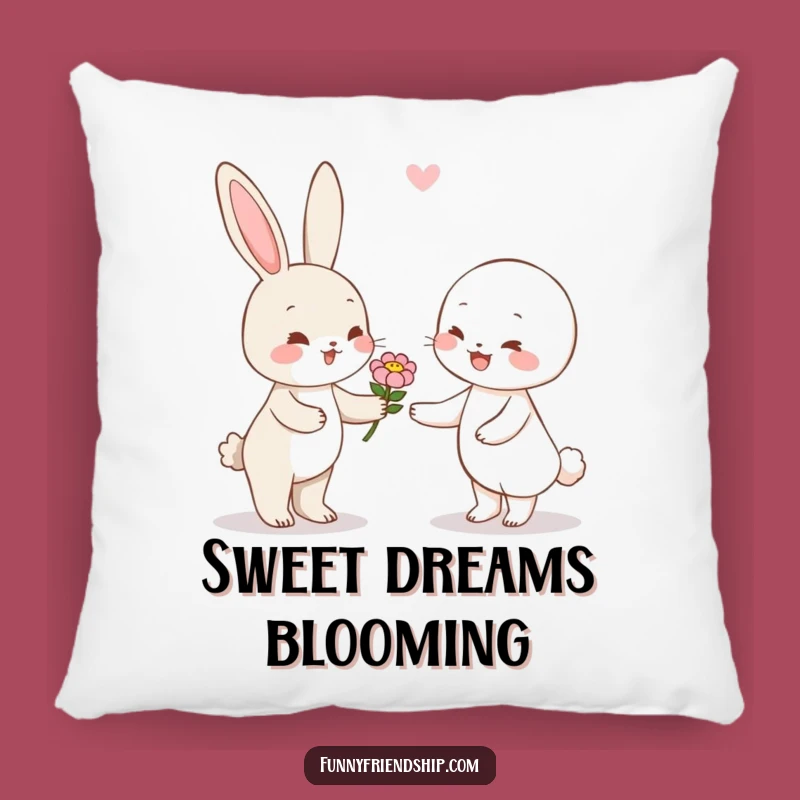 Funny Rabbit Flower Pillow: Soft & Sweet Cushion for Cozy Comfort