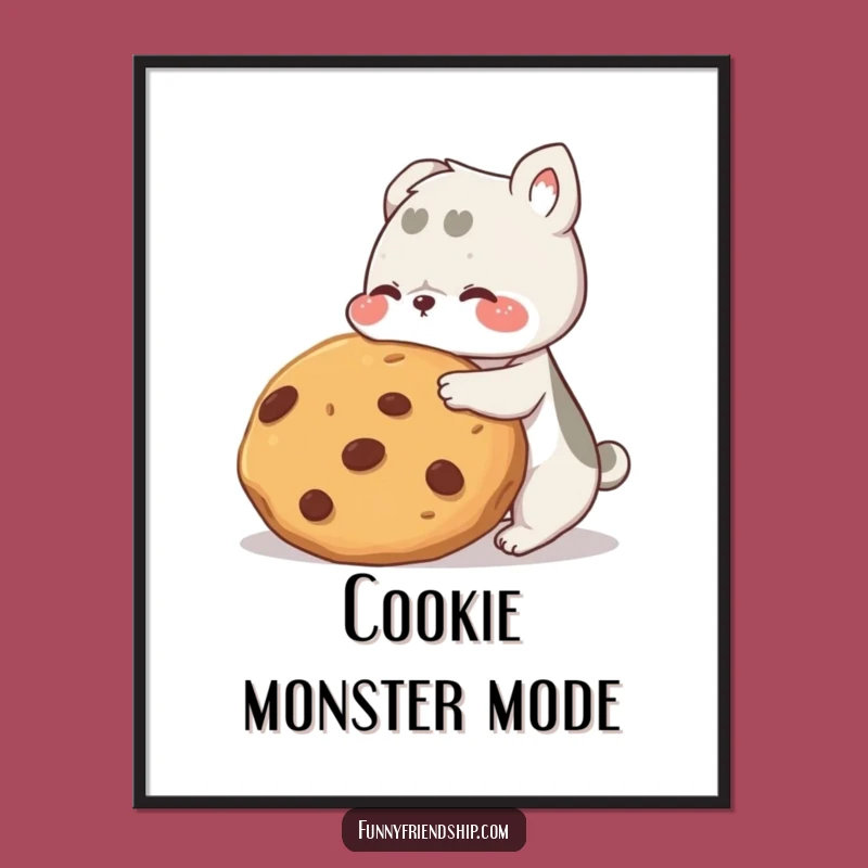 Funny Cookie Pals Digital Print: Instant Download of Adorable Animal Art - A Funny Gift!