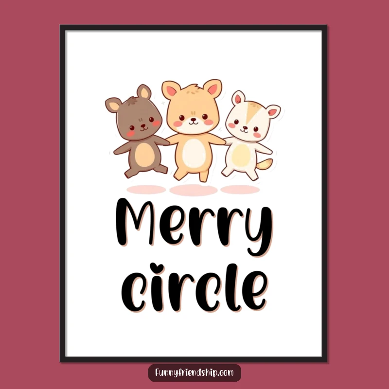 Funny Animal Friends Digital Art: Instant Joyful Wall Decor Gift