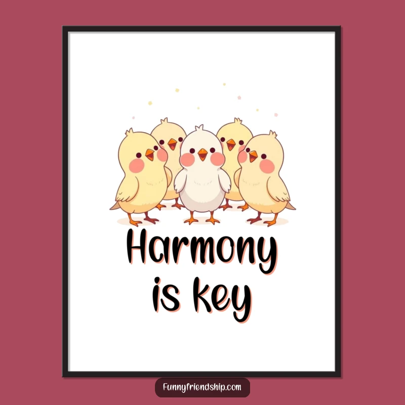 Funny Bird Choir Digital Art: Instant Musical Wall Decor Download