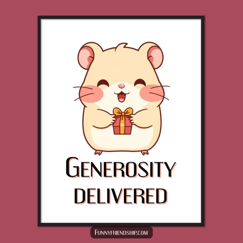 Funny Hamster Gift Digital Art Print: Adorn Your Walls with Hilarious Generosity